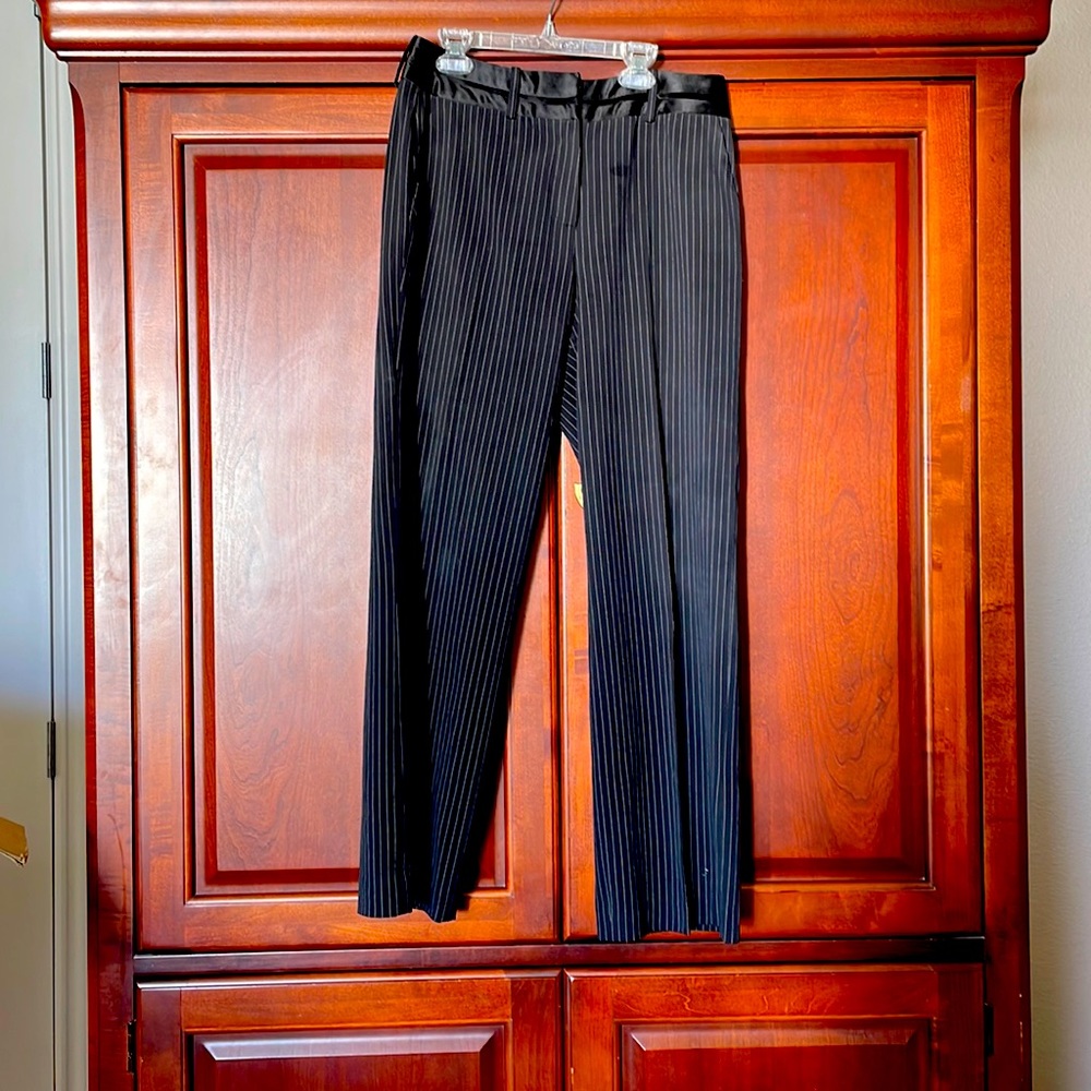 Larry Levine black pinstriped tuxedo pants
